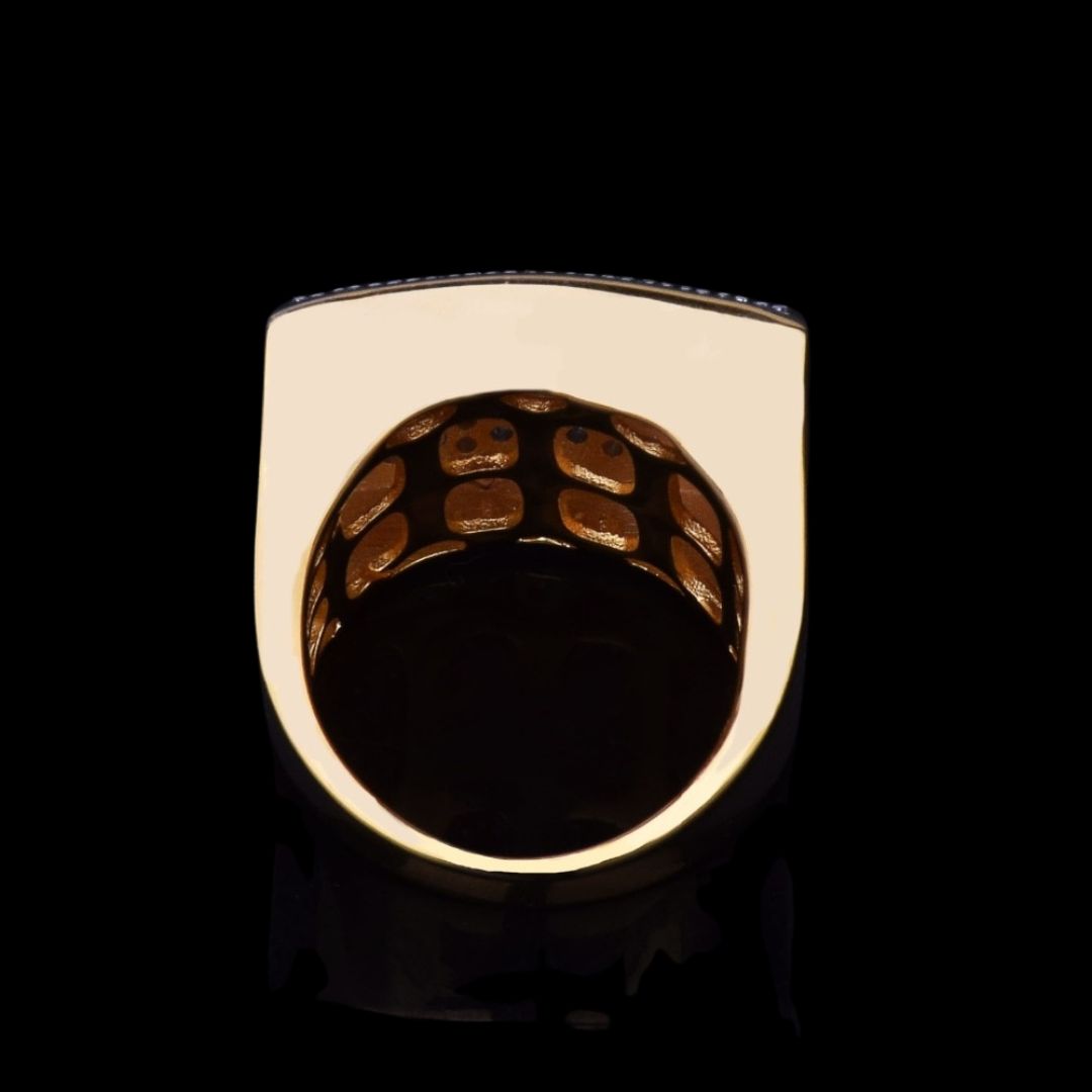 Oval Square Cubic Iced Out Diamond Ring