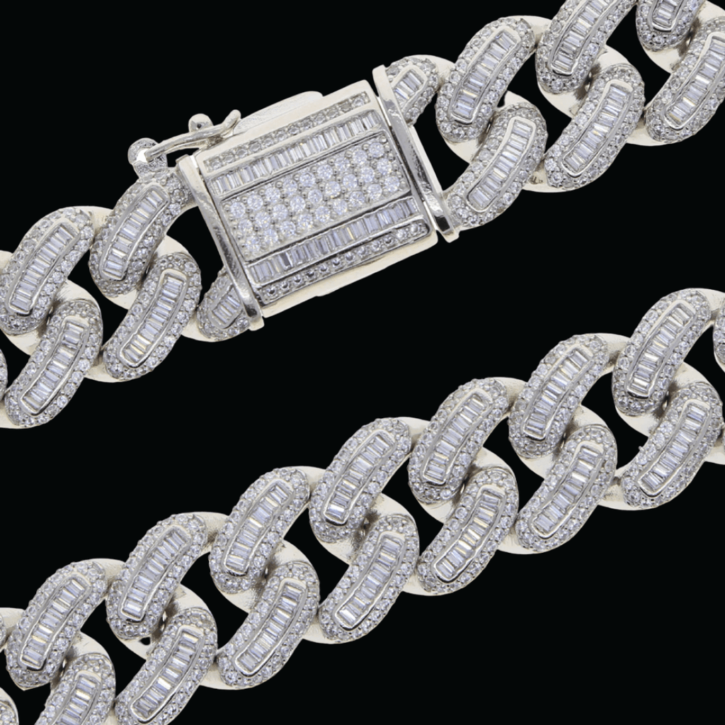 18MM Baguette Box Clasp Iced Out Diamond Bracelet