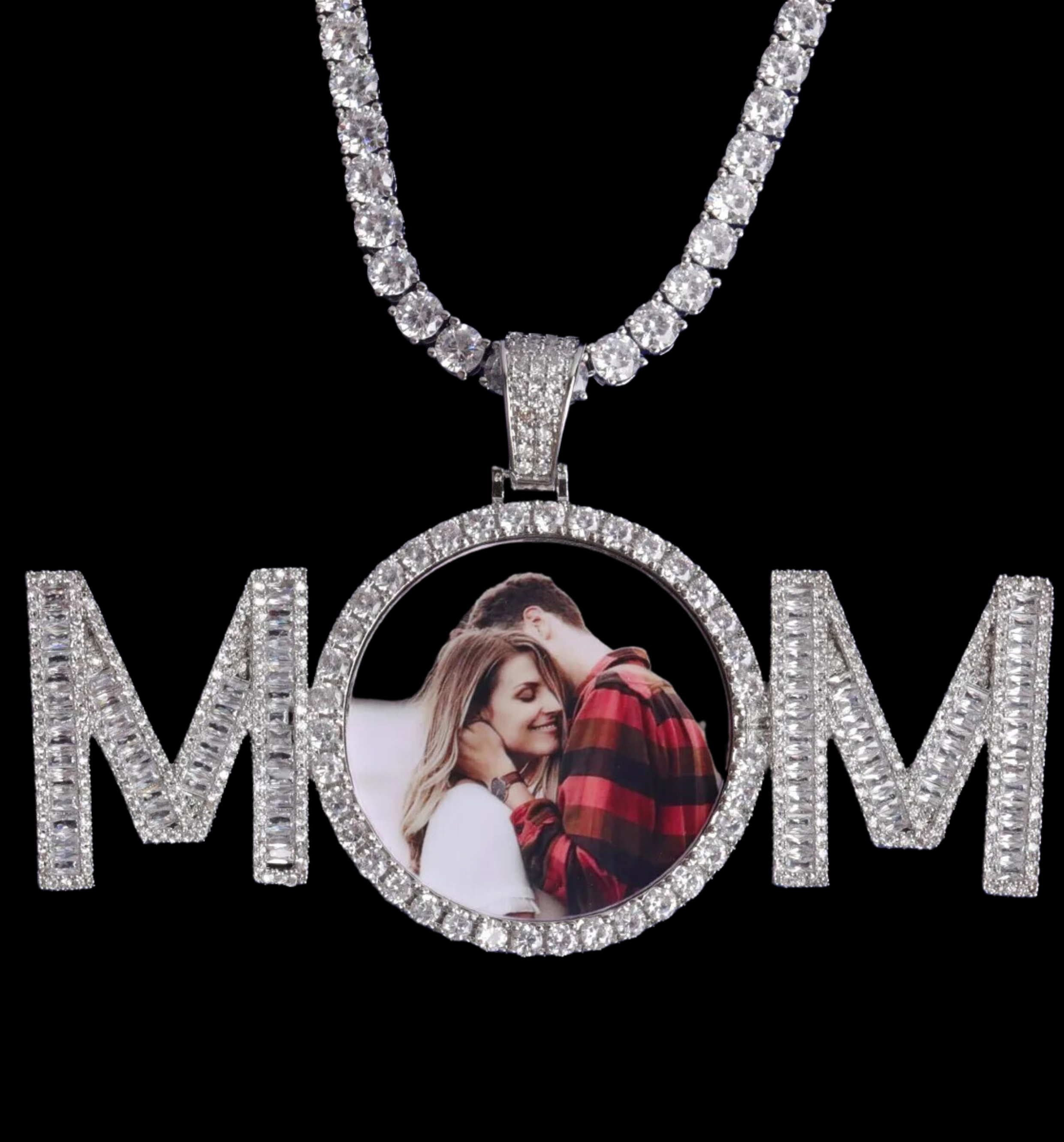 Mom Letters Custom Photo Picture Pendant Necklace
