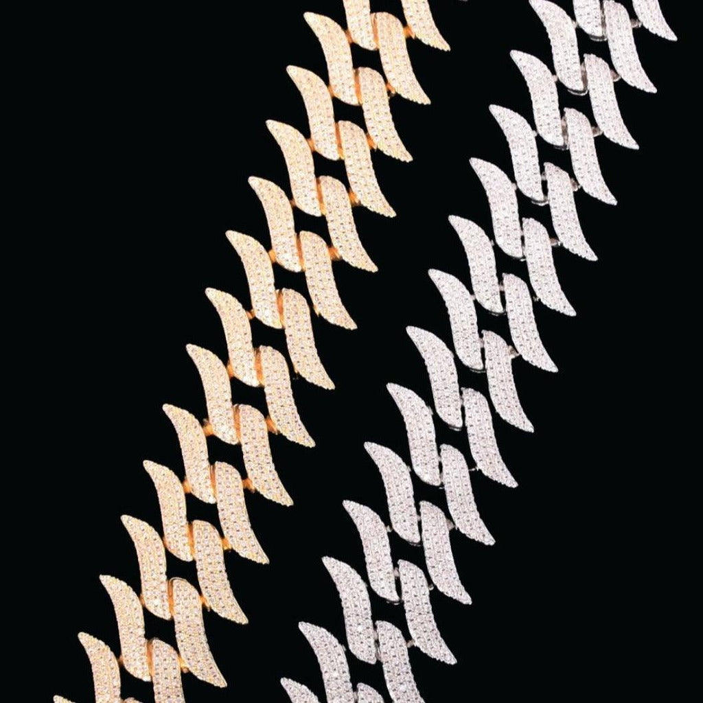 17MM Mustache Choker Miami Cuban Iced Out Diamond Necklace Chain
