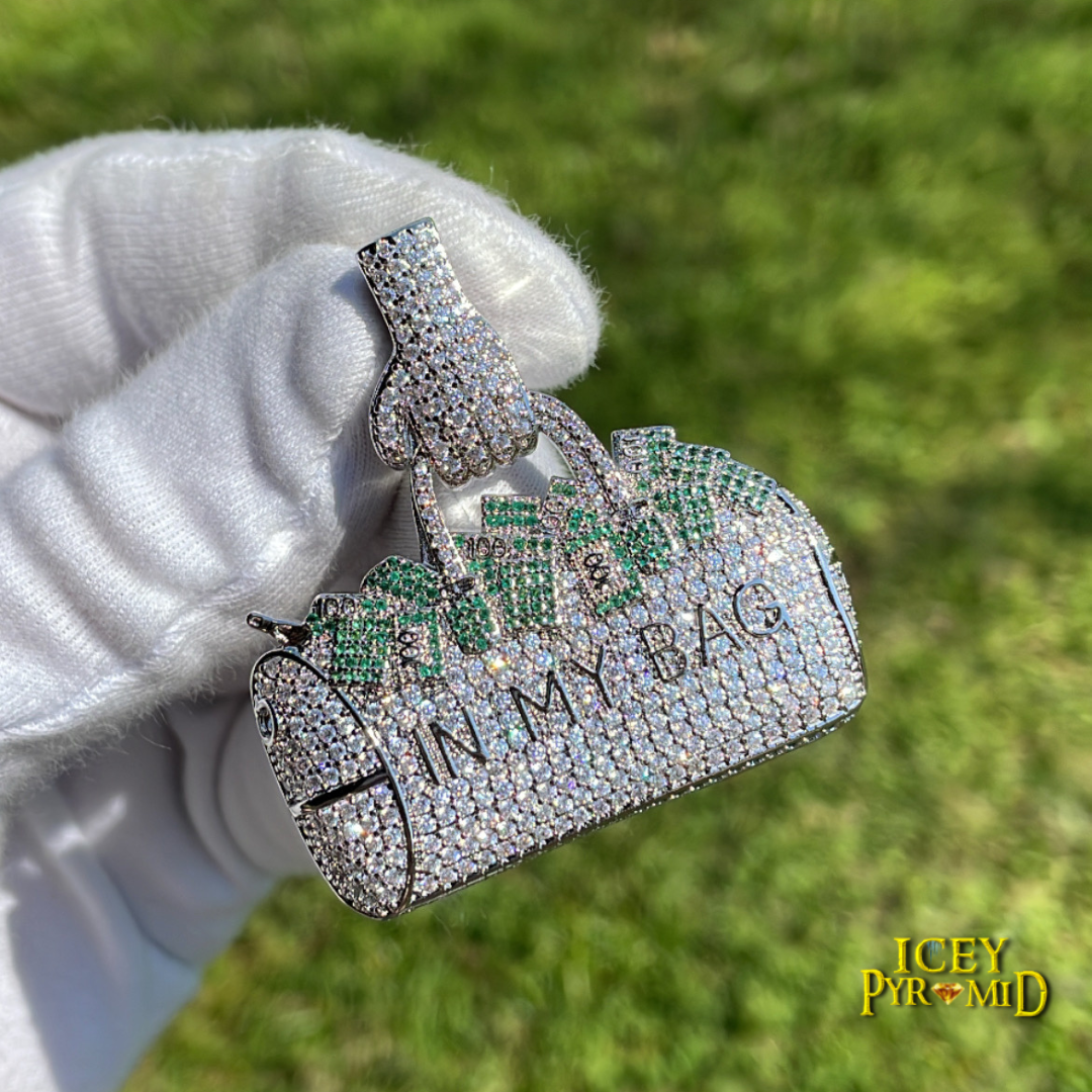 In My Bag Iced Out Letter Diamond Pendant Necklace