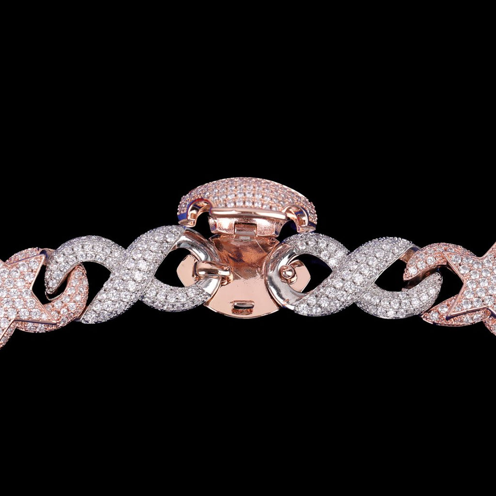 20MM Star Infinity Linked Diamond Eye Iced Out Necklace Chain