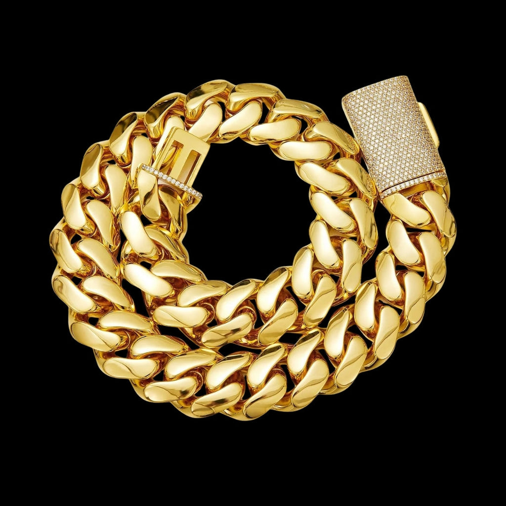 6MM-20MM VVS Iced Box Clasp Luxury Stainless Steel Necklace Chain