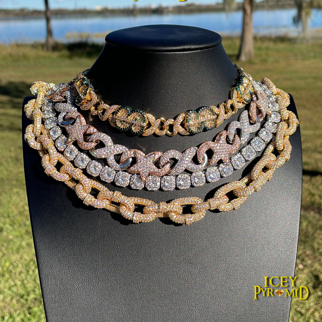 20MM Dollar Sign Link Iced Out Diamond Necklace Chain