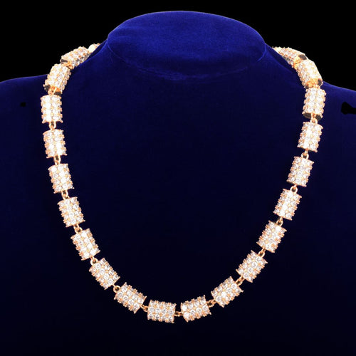 10MM Diamond Wheel Baguette Iced Out Diamond Necklace Chain