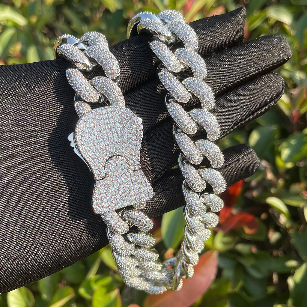 22MM Special Clasp Cuban Link Iced Out Diamond Necklace Chain