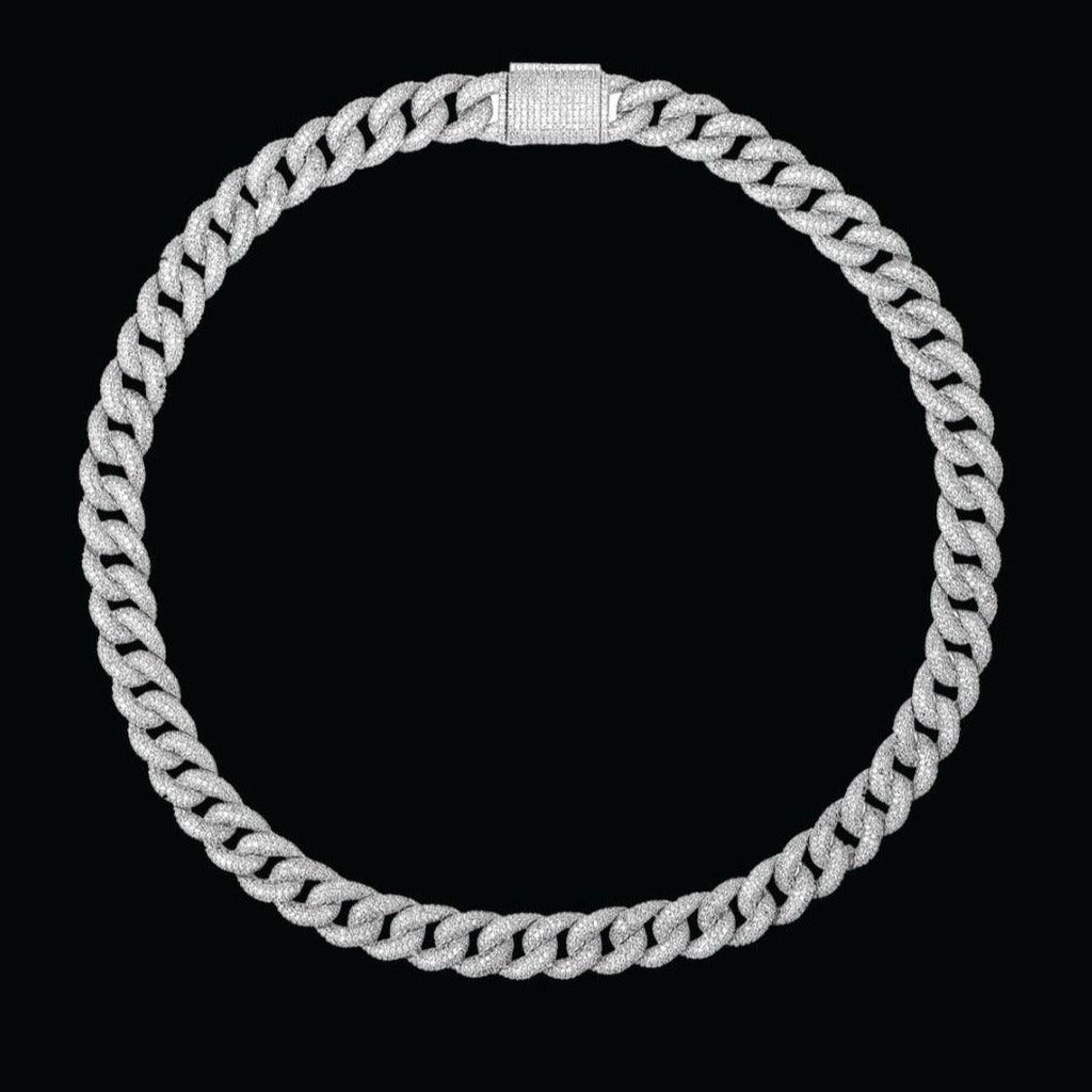 15MM Miami Drip Cuban Link Iced Out Diamond Necklace Chain